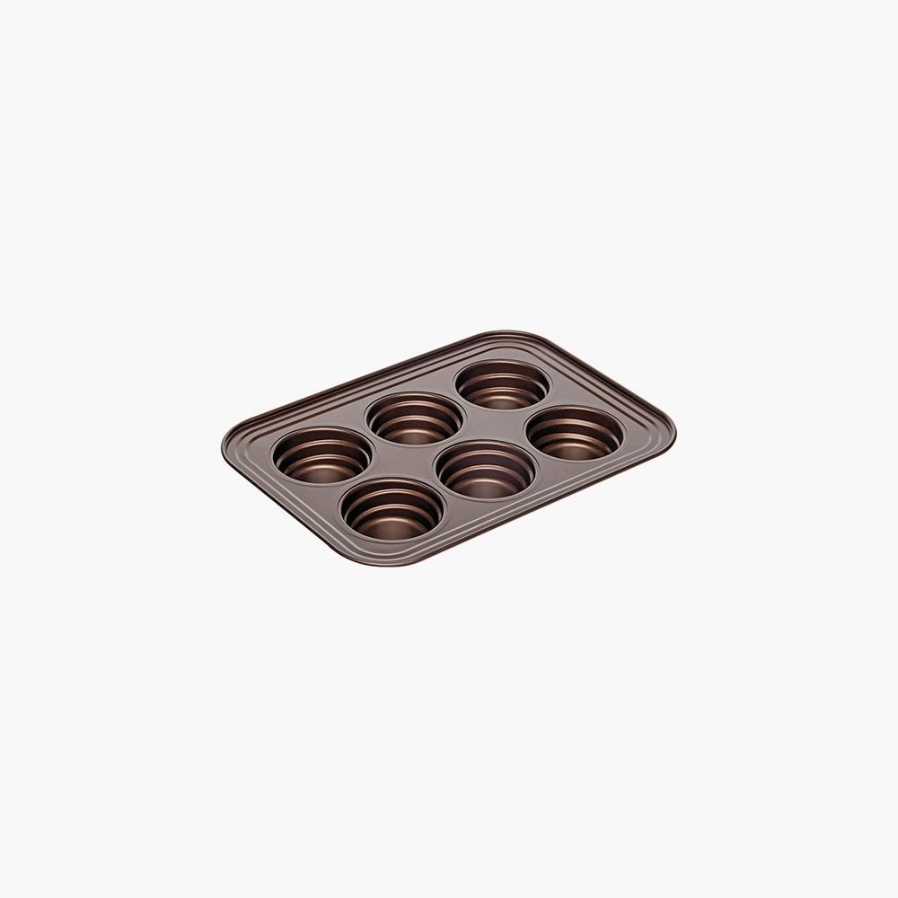 Stahlbackform 6 Muffins, antihaftbeschichtet, 29x21x3,7 cm Liba 